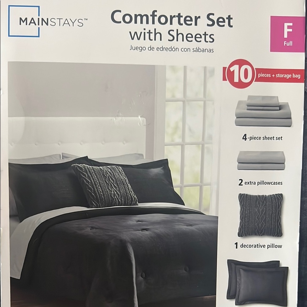 Mainstays Comforter Set with Coordinated Bedding